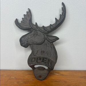 Rustic Moose Head Wall Bottle Opener